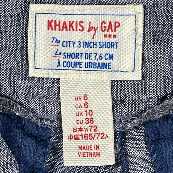 Gap womens blue linen basic flat front 2.5" inseam chambray shorts - size 6 - Picture 4 of 9